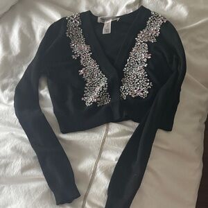 Giamvattista Valli XS Embellished Black Cardigan